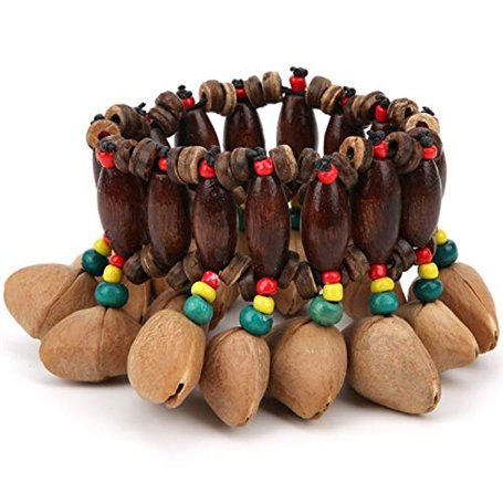 Bracelet de Tambour Africain Belle généreuse Noix Faite à la Main Shell Bracelet Handbell Instrument de Percussion