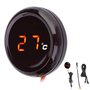 Terisass Moto numérique thermomètre jauge Guidon étanche Vision Nocturne jauge de température Affichage LED pour 12V Moto