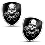 SkinoEu 2 x 3D Gel Autocollants Silicone Crâne Tête de Mort Motocyclette Motard Casque Voiture Vélo Fenêtre Porte Téléphone Ordi