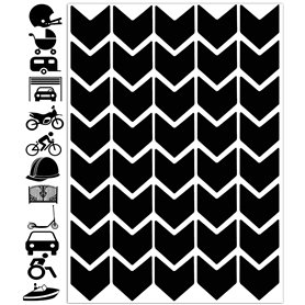 Biomar Labs Lot de 40 autocollants réfléchissants noirs pour vélo D 12