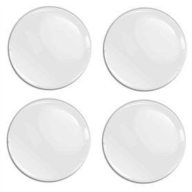 Biomar Labs 4 x 60mm Autocollant 3D Blanc Brillant Silicone pour Cache-Moyeu Enjoliveurs Centre de Roue Caches Emblème A 5560