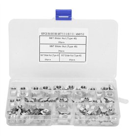 Jeanoko 80 Pièces écrou Coulissant en T écrous Coulissants en T M4 M5 M6 M8 Attaches Matérielles écrou de Fixation à Tête de Mar