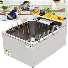 Friteuse électrique 1900 W - Friteuse à Bâtonnets De Hot-Dog Au Fromage - Poêle à Saucisses - Friteuse à Corn-Dog 12 L - Machine