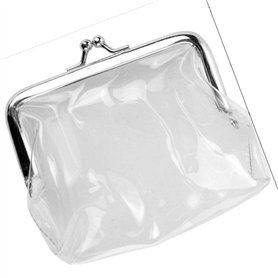 Wudaizhi Petit Sac de Rangement Transparent à Pince en Fer - Porte-Monnaie Multifonction pour Petits Objets et Rouge à lèvres -