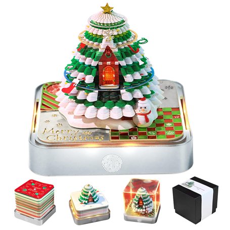 Calendrier 3D 2025 Pièce de Noël Calendrier 272 feuilles de papier sculpture Noël TAPT ARTSSY DES ARSTES AVEC LEUR LED ＆ COUVERT
