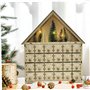 Calendrier de l'avent de Noël avec Calendrier l'Avent en bois LED avec arbre Noël et 24 tiroirs Décorations pour adultes Cadeaux