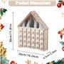 Calendrier de l'avent de Noël avec Calendrier l'Avent en bois LED avec arbre Noël et 24 tiroirs Décorations pour adultes Cadeaux