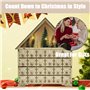 Calendrier de l'avent de Noël avec Calendrier l'Avent en bois LED avec arbre Noël et 24 tiroirs Décorations pour adultes Cadeaux