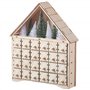 Calendrier de l'avent de Noël avec Calendrier l'Avent en bois LED avec arbre Noël et 24 tiroirs Décorations pour adultes Cadeaux