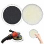 ISOYTERO 2PCS Pads Puffing 5 Pouces Auto-adhésif Tampon de Polissage en Laine épaissante utilisée avec Ponceuse/polisseuse en or