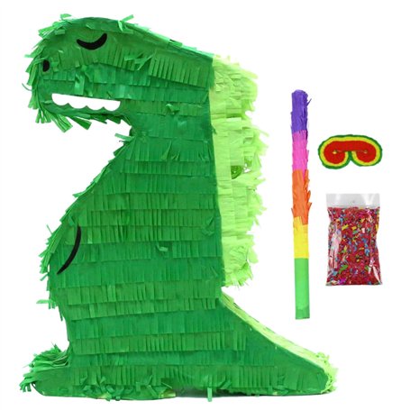 La fête des dinosaures favorise la piñata de dinosaure avec bâton en plastique