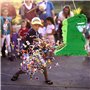 La fête des dinosaures favorise la piñata de dinosaure avec bâton en plastique, papier blind et confettis, pinatas pour la fête 
