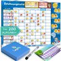 LogiMe® Tableau de récompense pour enfants avec 200 tâches – Planificateur de tâches XL magnétique Montessori – Système de récom