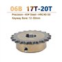 Roue dentée - 1 pièce - 17T-20T 06B - Pignon de chaîne à entraînement industriel de précision - 17 18 19 - 20 dents - 45# - Alés