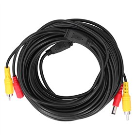 Câble Audio Vidéo de Vidéosurveillance Connecteur + DC 2 en 1 Cordon D'alimentation Vidéo pour Lecteur DVD de Caméra de Surveill