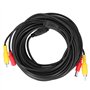 Câble Audio Vidéo de Vidéosurveillance Connecteur + DC 2 en 1 Cordon D'alimentation Vidéo pour Lecteur DVD de Caméra de Surveill