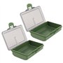 Boîte de Matériel de Pêche 2 Pièces Organisateur de Boîte à Compartiments Multiples pour le Stockage de Gadget D'appât de Croche