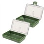 Boîte de Matériel de Pêche 2 Pièces Organisateur de Boîte à Compartiments Multiples pour le Stockage de Gadget D'appât de Croche