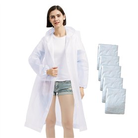 Gisqis 5 Pièces Poncho Pluie Imperméable Cape de Pluie Homme Poncho de Pluie Femme Veste Coupe-pluie Manteaux Anti-Pluie Randonn