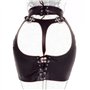 binxliuxo Fluoro Robe Noire en PU Mini Jupe Accessoires b-d-s-m