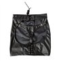 binxliuxo Fluoro Robe Noire en PU Mini Jupe Accessoires b-d-s-m