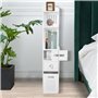 Meuble de Rangement pour Toilettes Support pour Papiers Toilettes Colonne Ar