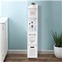 Cerlingwee Armoire de Rangement pour Salle de Bain, Meuble de Rangement pour Toilettes Support pour Papiers Toilettes Colonne Ar