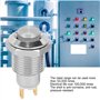 Estink Mini Interrupteur à Bouton Poussoir de 10 mm, Interrupteur à Bouton Poussoir momentané en Acier Inoxydable en métal, Corr