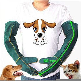 MASUNN Anti-Morsure De Sécurité Mordre Gants Ultra Long Cuir Vert Animaux De Compagnie Mordre Gants De Protection pour Attraper