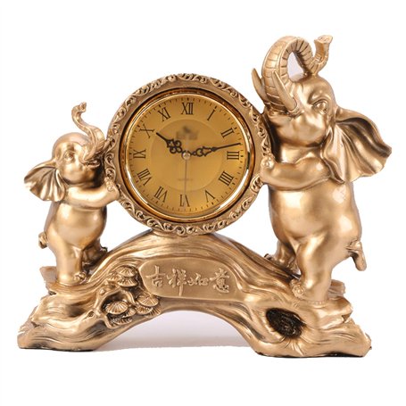 Yinj9562fg Horloge de Table Horloge de Table éléphant en résine