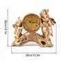 Yinj9562fg Horloge de Table Horloge de Table éléphant en résine, Horloge de Bureau silencieuse Vintage for Salon, Table ou compt