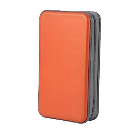 Yililay CD Holder CD DVD Case Wallet Binder DVD Sac de Rangement en Plastique Dur 80 Capacité Portable Orange
