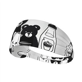 Mignon Bouteille de Lait Ours Bandeau Elastique Exercice - Accessoire Tendance Athlètes pour Gym Exercice