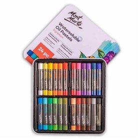 MONT MARTE Pastels à l'huile – 24 Pièces – Pastel Sec Doux Hydrosolubles – Couleurs intenses