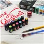 Mont Marte Calligraphie Set 16 pièces – Porte-Plume avec Plume et Encre – Contient 12 x 7ml d'Encre, Plume en Verre, Pinceau, Re