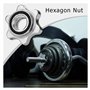 RSRSR Barre d'haltères hexagonale Standard, Colliers Spin-Lock, vis/haltère antidérapant, diamètre Spinlock/pour haltères, Barre