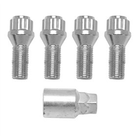 Konuooer 4X Ecrous de Roue Antivol Jeu de Boulons Roue Antivol Roue compatibles pour A1 A3 A4 A5 Golf Jetta Seat O-pel Vivaro X3
