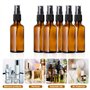 Flacon Spray Vide Verre 50ml, Lot de 6 flacons pulvérisateurs vides bouteilles en verre marron Kit avec entonnoir, pipettes et é