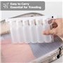 Lot de 6 flacon voyage 60ml, bouteilles vide de voyage à remplir avec petit entonnoir et étiquettes, contenant en plastique tran