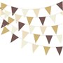 Guirlande de fanions triangulaires en tissu marron crème