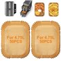 Lot de 100 feuilles de papier sulfurisé rectangulaires pour friteuse à air chaud