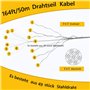 MUSLONG Lot de pinces à sertir pour câble métallique + 50 m de câble métallique en acier inoxydable de 1,5 mm avec 200 manchons 