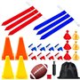 Journdream Lot de 10 drapeaux de joueur avec 10 pièces de ceinture de football