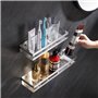 Étagère Douche sans perçage-Etagère de Salle de Bain Adhesive,Panier Douche Acier Inoxydable,Brossé 30CM
