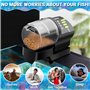 Ycozy Aquarium Distributeur Nourriture Poisson, Distributeur de Nourriture Automatique Réglable Multifonctionnel Branchez-Vous M