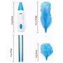 QPALB Plumeau électrique rotatif, 360 ° réalisable, nettoyage de la brosse portable, brosse rétractable, rechargeable. (Bleu + 1