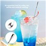 Cuillère de mélange de barre, BuyWeek argent en acier inoxydable durable à long manche Bar vin Cocktail mélange torsions cuillèr