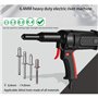 Beachtiful Outil de Pistolet à Rivets Filaire, Kit Professionnel de Rivets Automatiques électriques 220 V 600 W, Compatible avec
