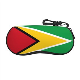 NABEAR Étui à lunettes de soleil avec fermeture éclair et clip ceinture Motif drapeau de la Guyane Noir Taille unique