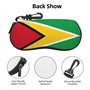 NABEAR Étui à lunettes de soleil avec fermeture éclair et clip ceinture Motif drapeau de la Guyane Noir Taille unique, Noir/blan